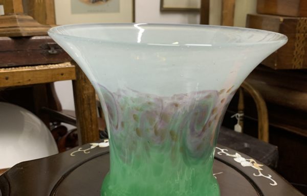 Monart art deco green ground vase for sale