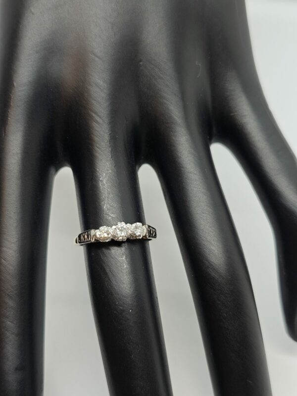 Gold and Platinum set Trilogy Diamond Ring - Image 2