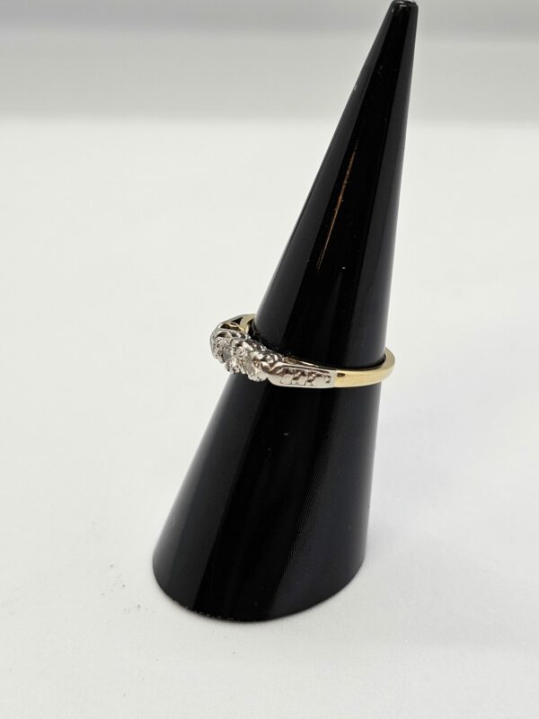 Gold and Platinum set Trilogy Diamond Ring - Image 3