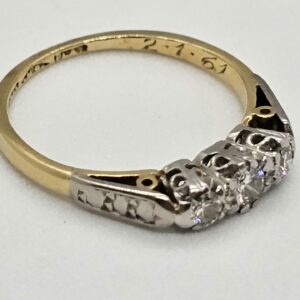 Gold and Platinum set Trilogy Diamond Ring