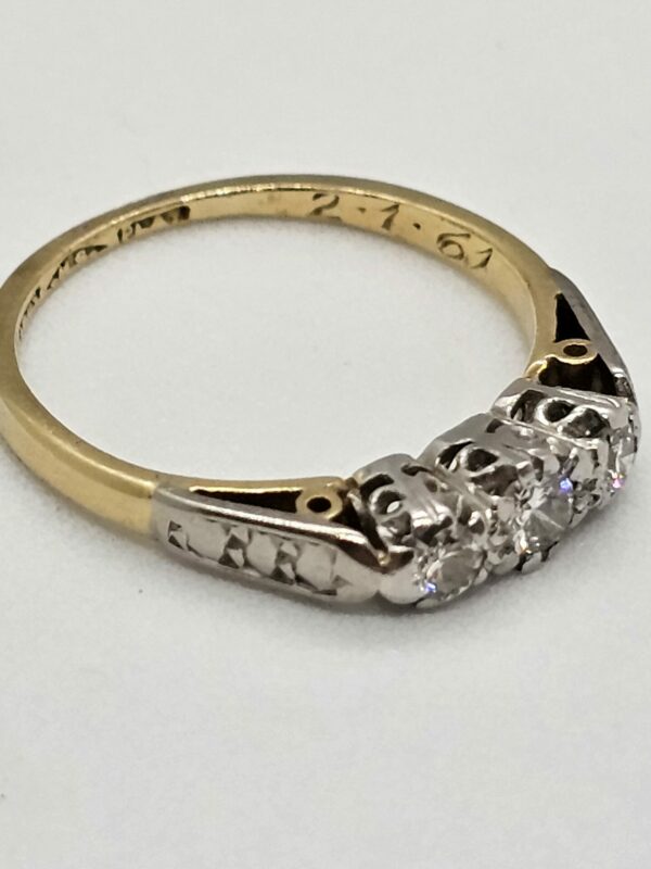 Gold and Platinum set Trilogy Diamond Ring