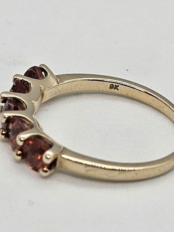 Peach 5 Stone Eternity Gold Ring - Image 2