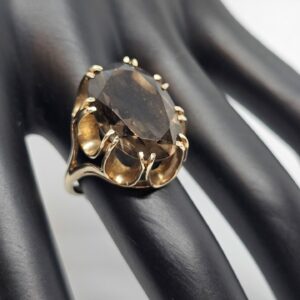Smokey Amber Gold Ring