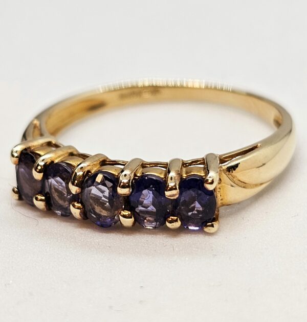 Gold 5-stone Amethyst Eternity Ring - Image 3