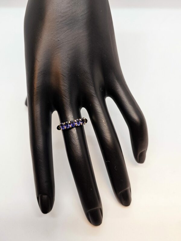 Gold 5-stone Amethyst Eternity Ring - Image 2