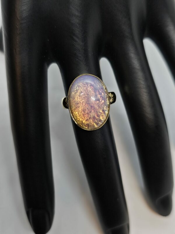 Simulated Opal Gold Ring - Image 3