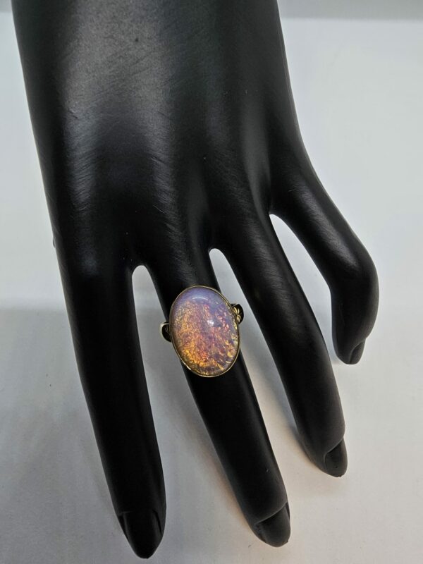 Simulated Opal Gold Ring - Image 2