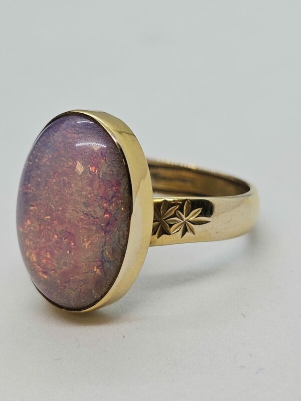 Simulated Opal Gold Ring