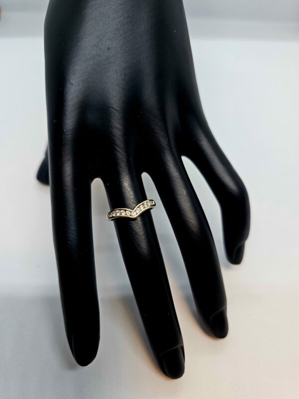 Gold Wishbone CZ ring - Image 5