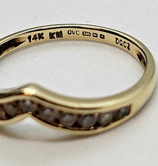 Gold Wishbone CZ ring - Image 3