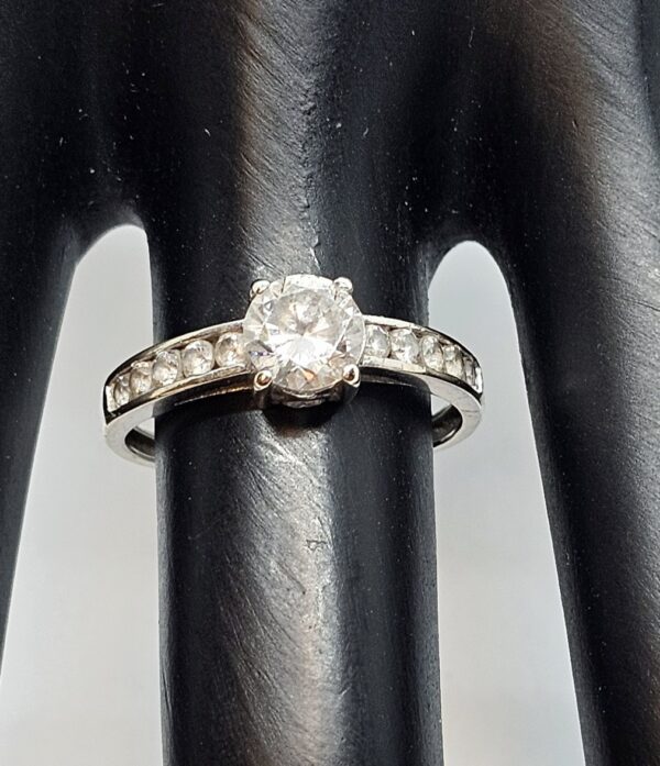 White Gold Cz Dress Ring - Image 3