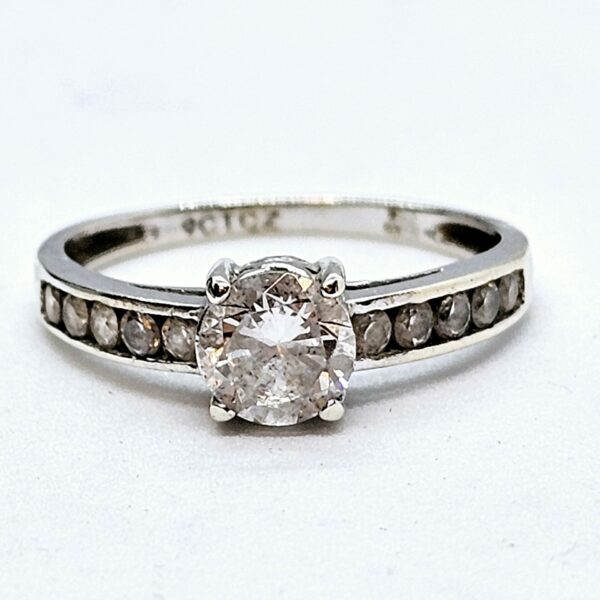 White Gold Cz Dress Ring
