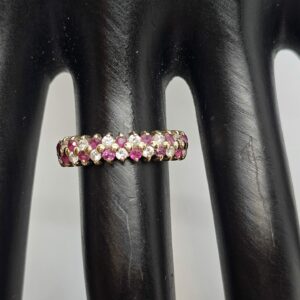Ruby and Cz double eternity ring