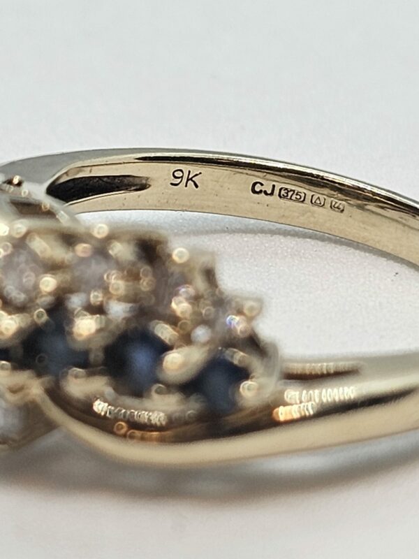 Diamond and Sapphire Dress Ring - Image 2