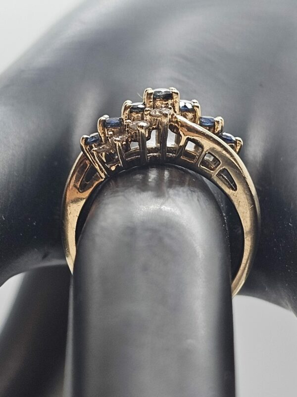 Diamond and Sapphire Dress Ring - Image 5