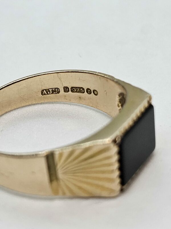 Vintage Black Onyx Signet Ring - Image 4