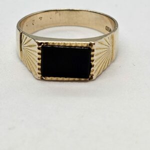 Vintage Black Onyx Signet Ring