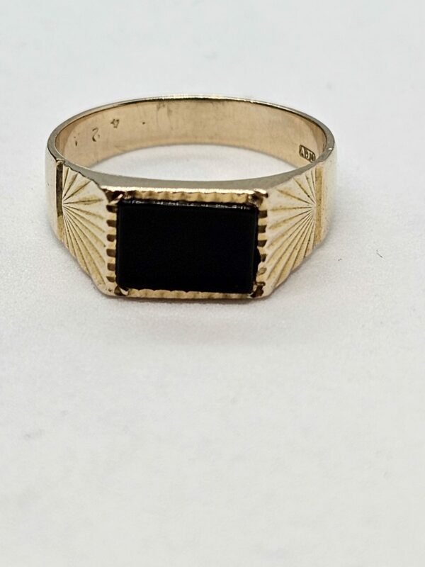 Vintage Black Onyx Signet Ring
