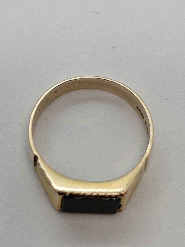 Vintage Black Onyx Signet Ring - Image 3