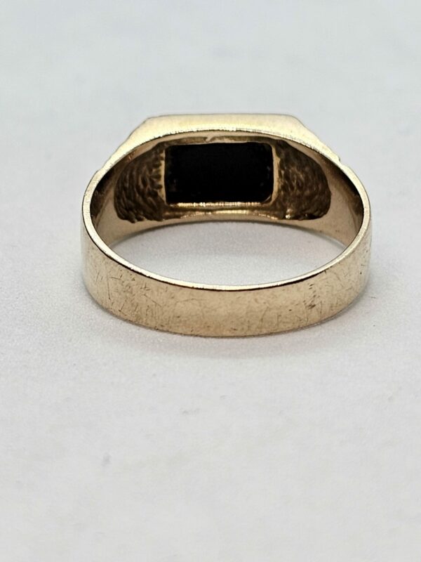 Vintage Black Onyx Signet Ring - Image 2
