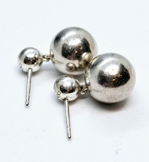 Silver Bead Necklace and Earring Set - Image 2
