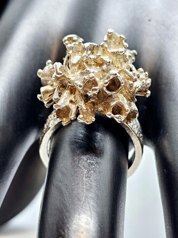 Brutalist Organic Silver Ring - Image 4