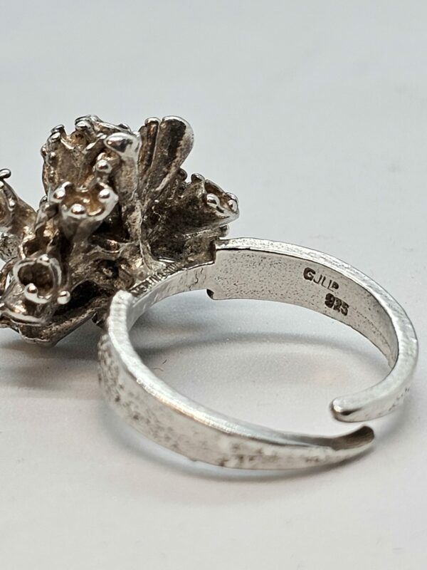 Brutalist Organic Silver Ring - Image 3