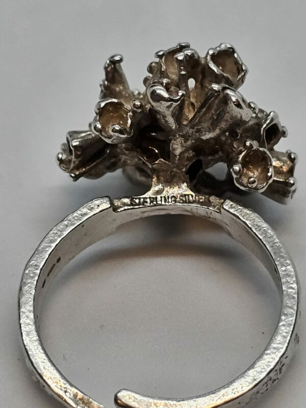 Brutalist Organic Silver Ring - Image 2