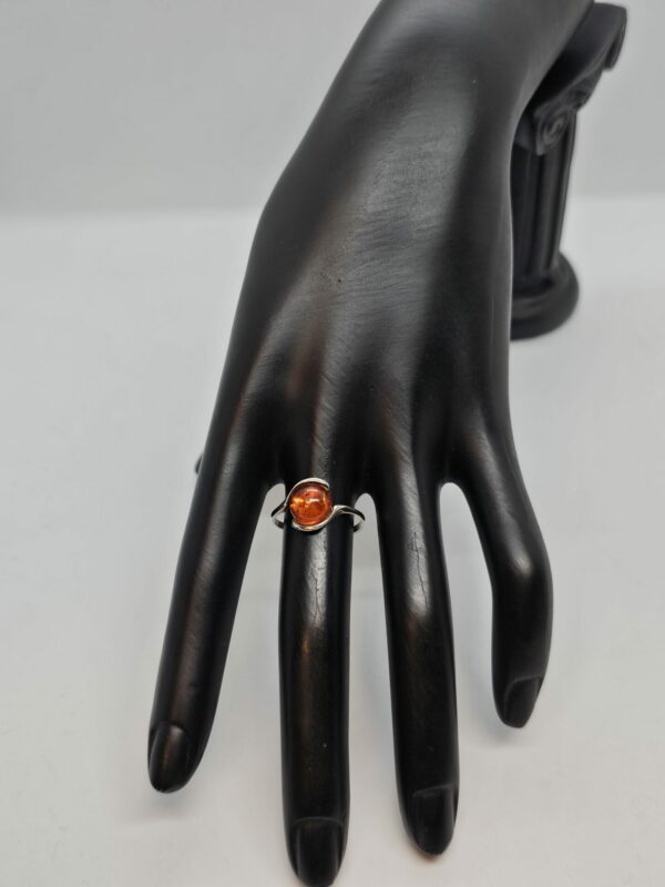 Amber Silver Ring