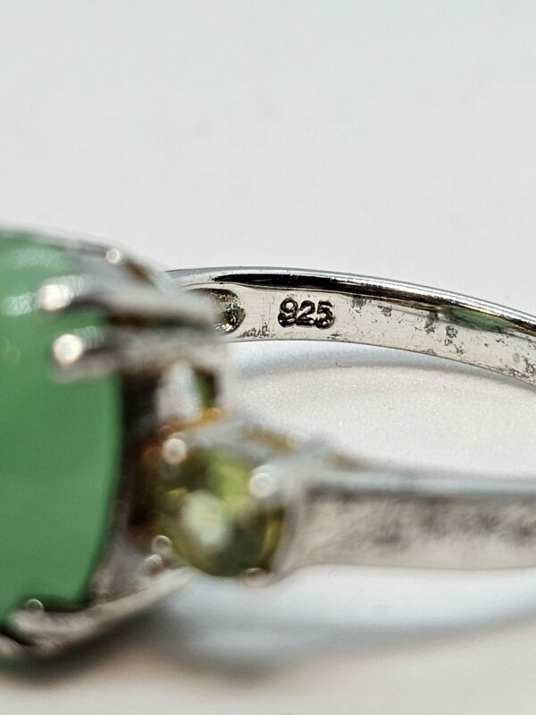 Jade and Peridot Silver Ring - Image 4