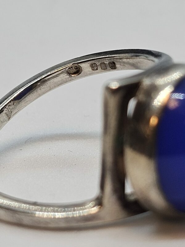 Blue Sea Glass Silver Ring - Image 5