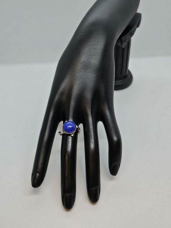Blue Sea Glass Silver Ring - Image 3