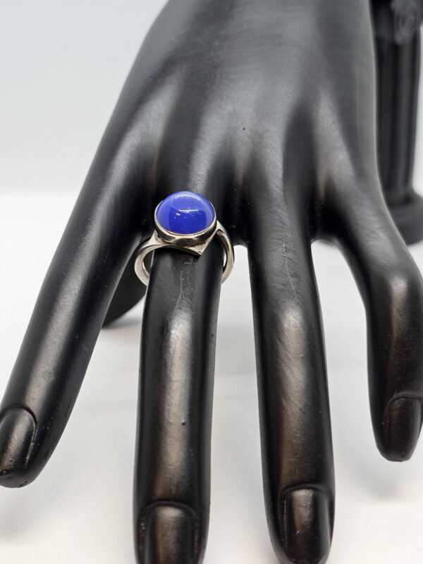 Blue Sea Glass Silver Ring - Image 2
