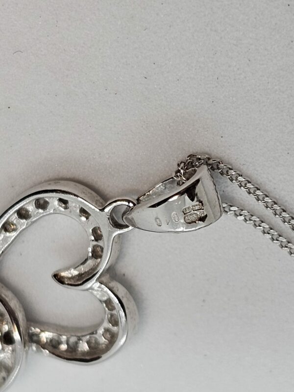Double heart necklace and earring set - Image 3