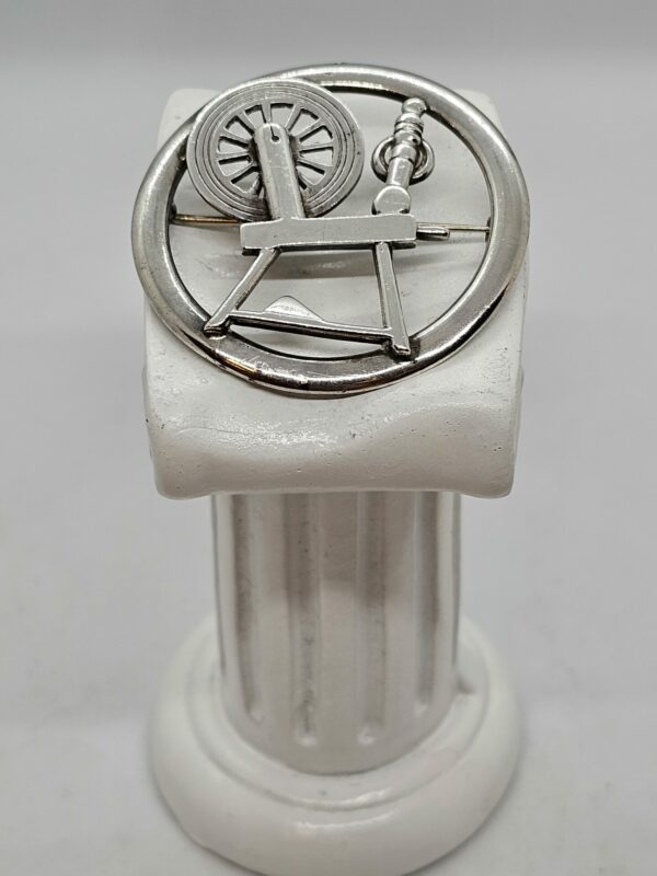 Silver Spinning Wheel Brooch