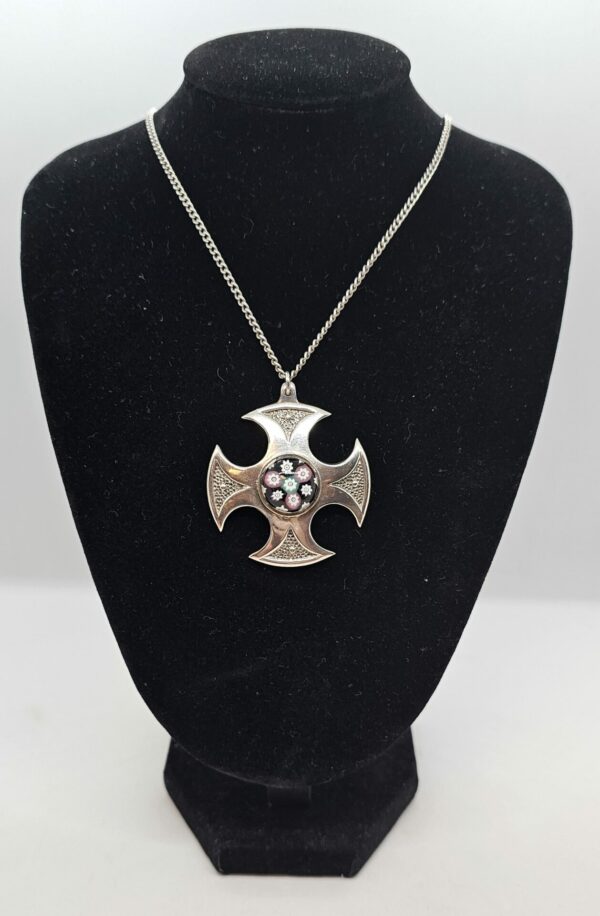 Caithness Glass Maltese Cross Pendant and Chain