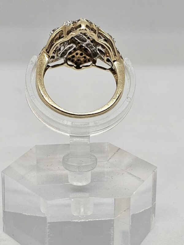 Diamond Crossover Gold Dress Ring - Image 2