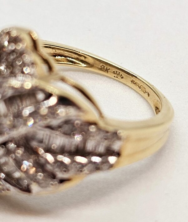 Diamond Crossover Gold Dress Ring - Image 6