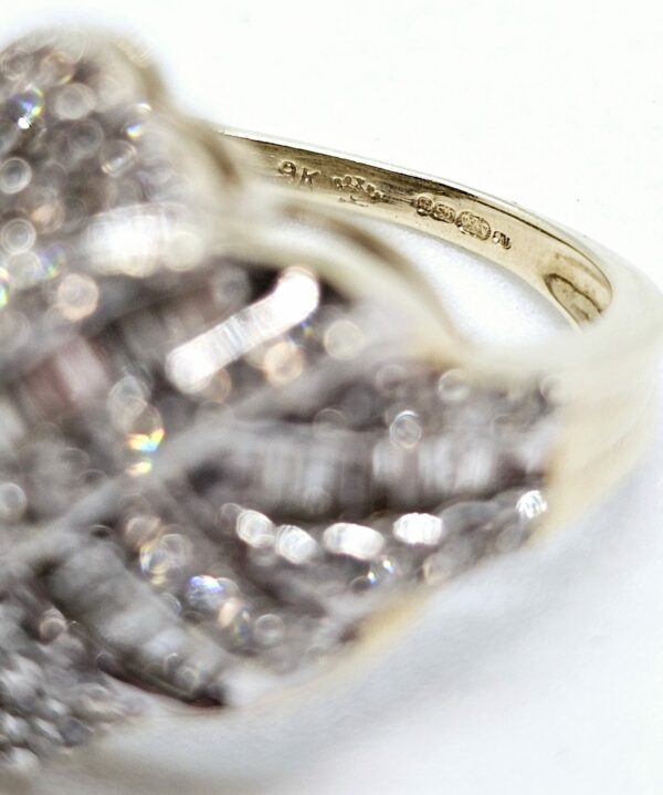 Diamond Crossover Gold Dress Ring - Image 7