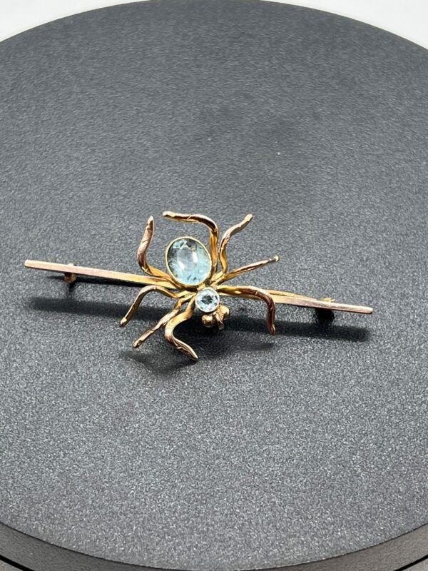 Antique spider brooch 9ct gold - Image 4