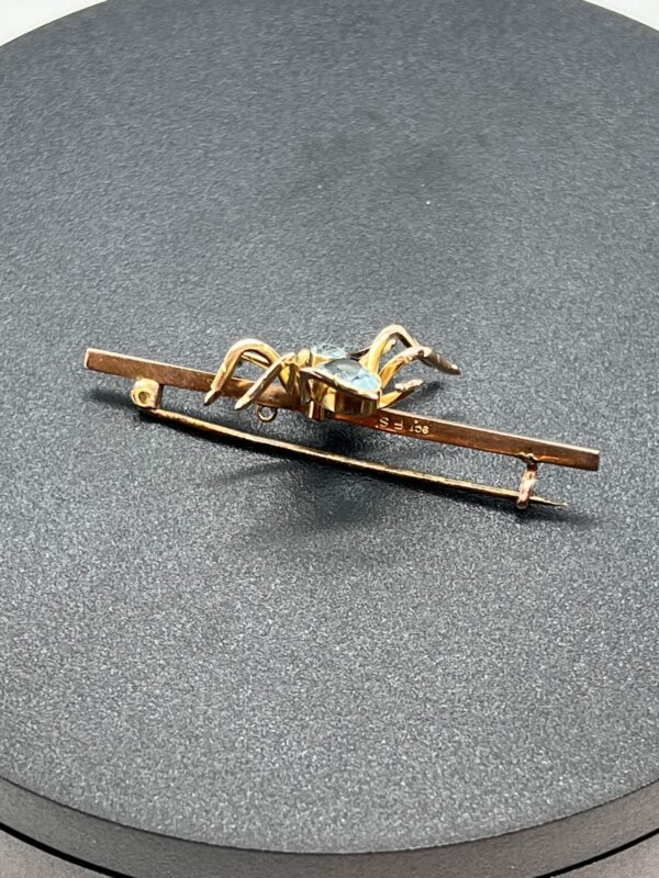 Antique spider brooch 9ct gold - Image 5
