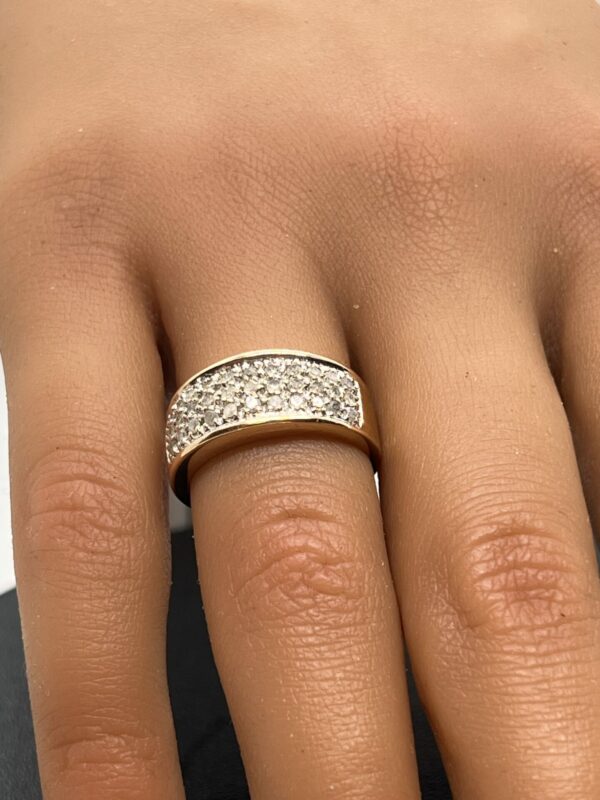 9ct gold and diamond wide band
