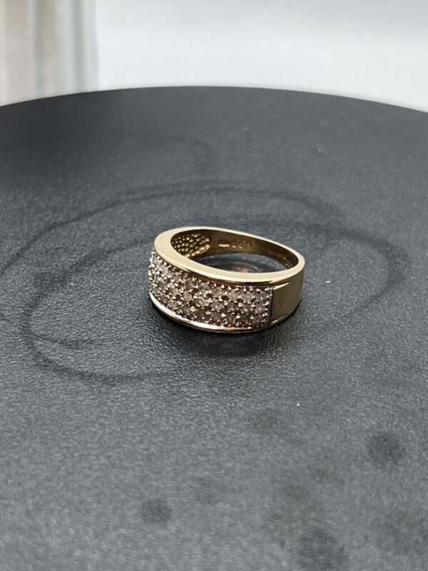 9ct gold and diamond wide band - Image 5
