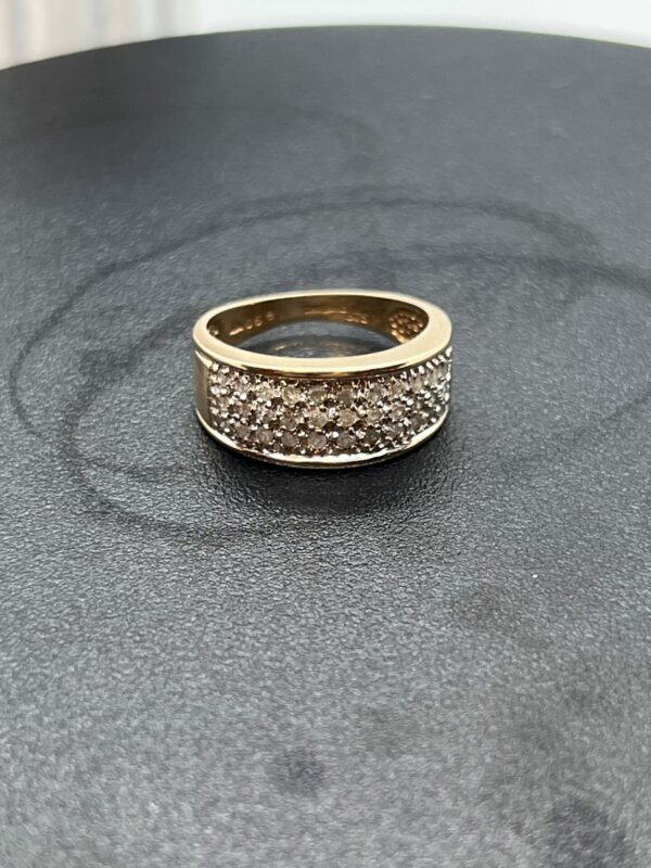 9ct gold and diamond wide band - Image 4