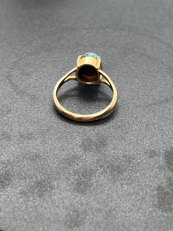 9ct gold and turquoise ladies ring - Image 4