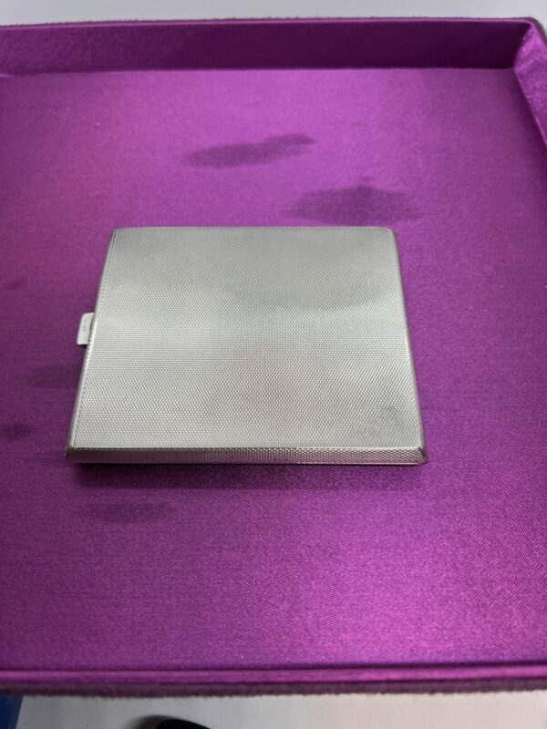 Solid silver cigarette business card case 1913 - Image 6
