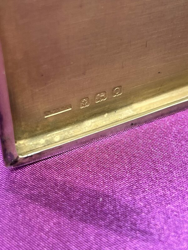 Solid silver cigarette business card case 1913 - Image 5