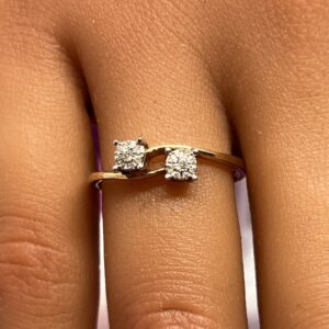 9ct gold and diamond ladies ring