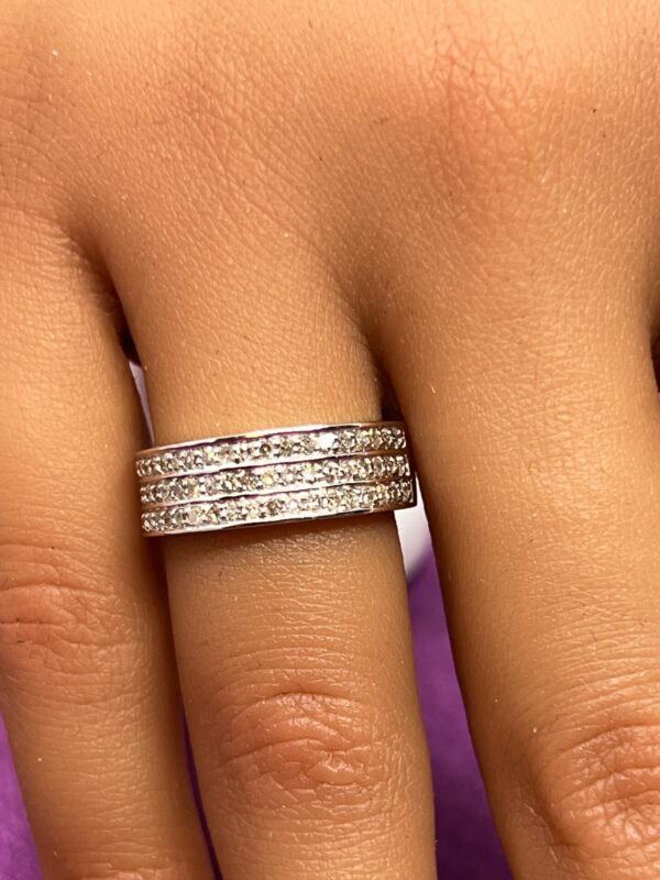 9ct gold diamond set wide band
