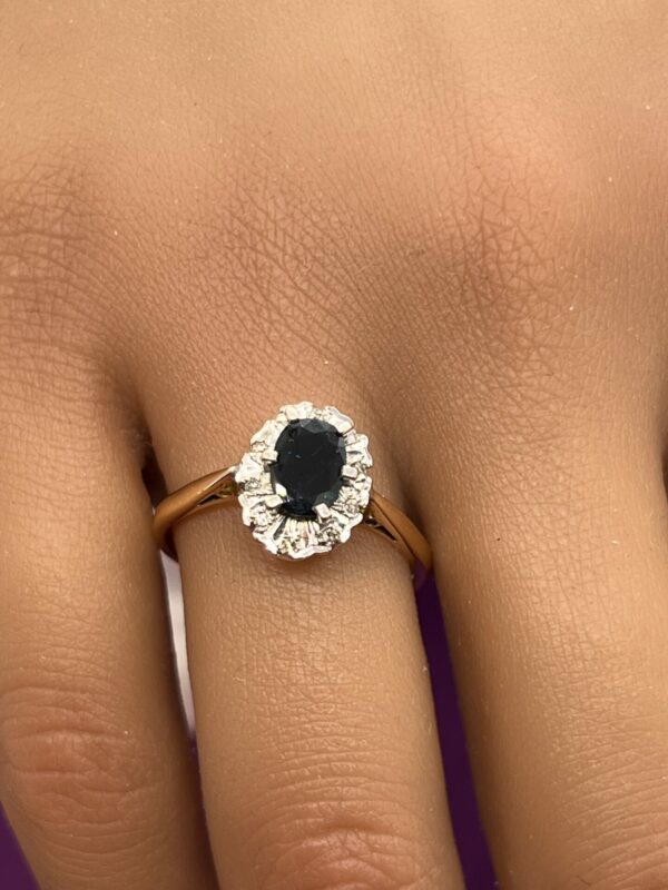 18ct gold sapphire and diamond ladies ring